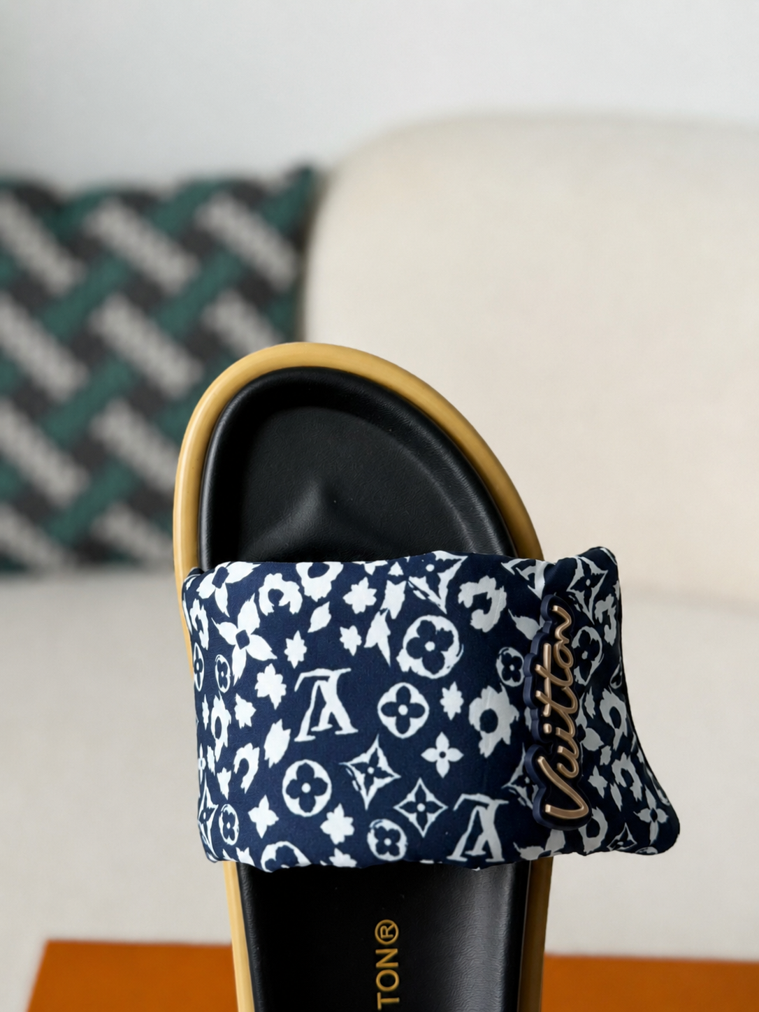 LV Pool Pillow Flat Comfort Mule Blue