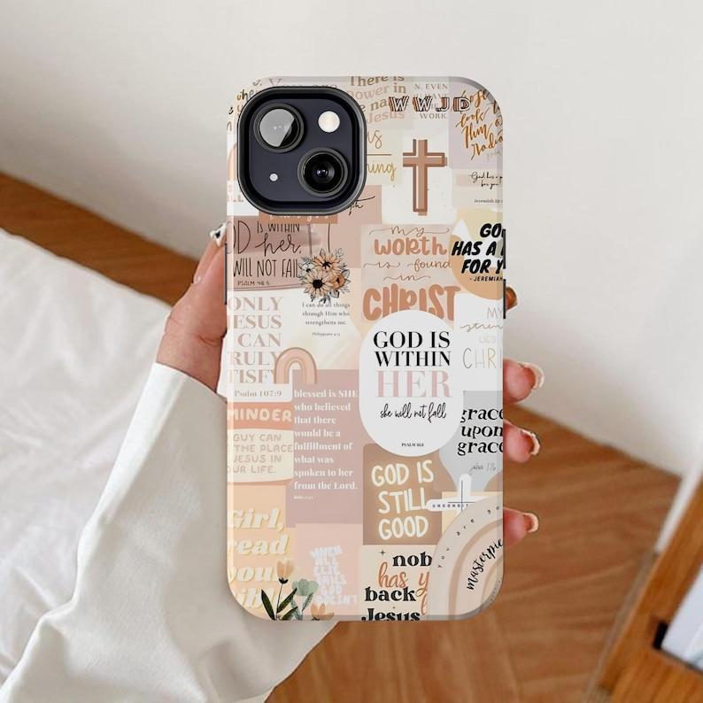 Christian Faith Phone Case – Funny GenZ Aesthetic Gift for Friends, Protective Cover for iPhone 12 13 14 15 16 Pro Max Plus Samsung S22 S23 S24 S24.99 Ultra Plus