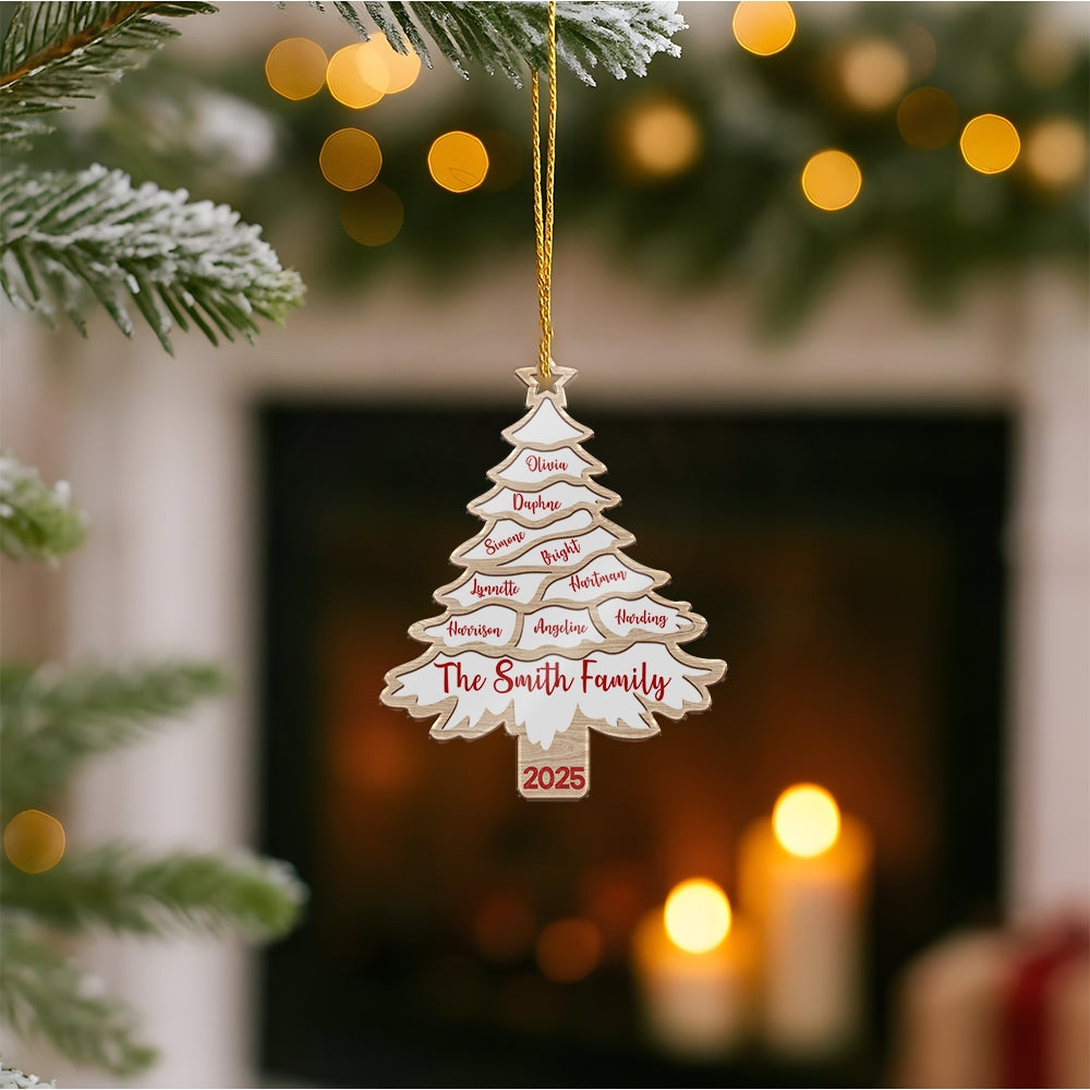 Christmas Tree Family Bestie Custom Names - Personalized Acrylic Ornament
