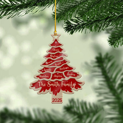 Christmas Tree Family Bestie Custom Names - Personalized Acrylic Ornament