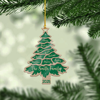 Christmas Tree Family Bestie Custom Names - Personalized Acrylic Ornament