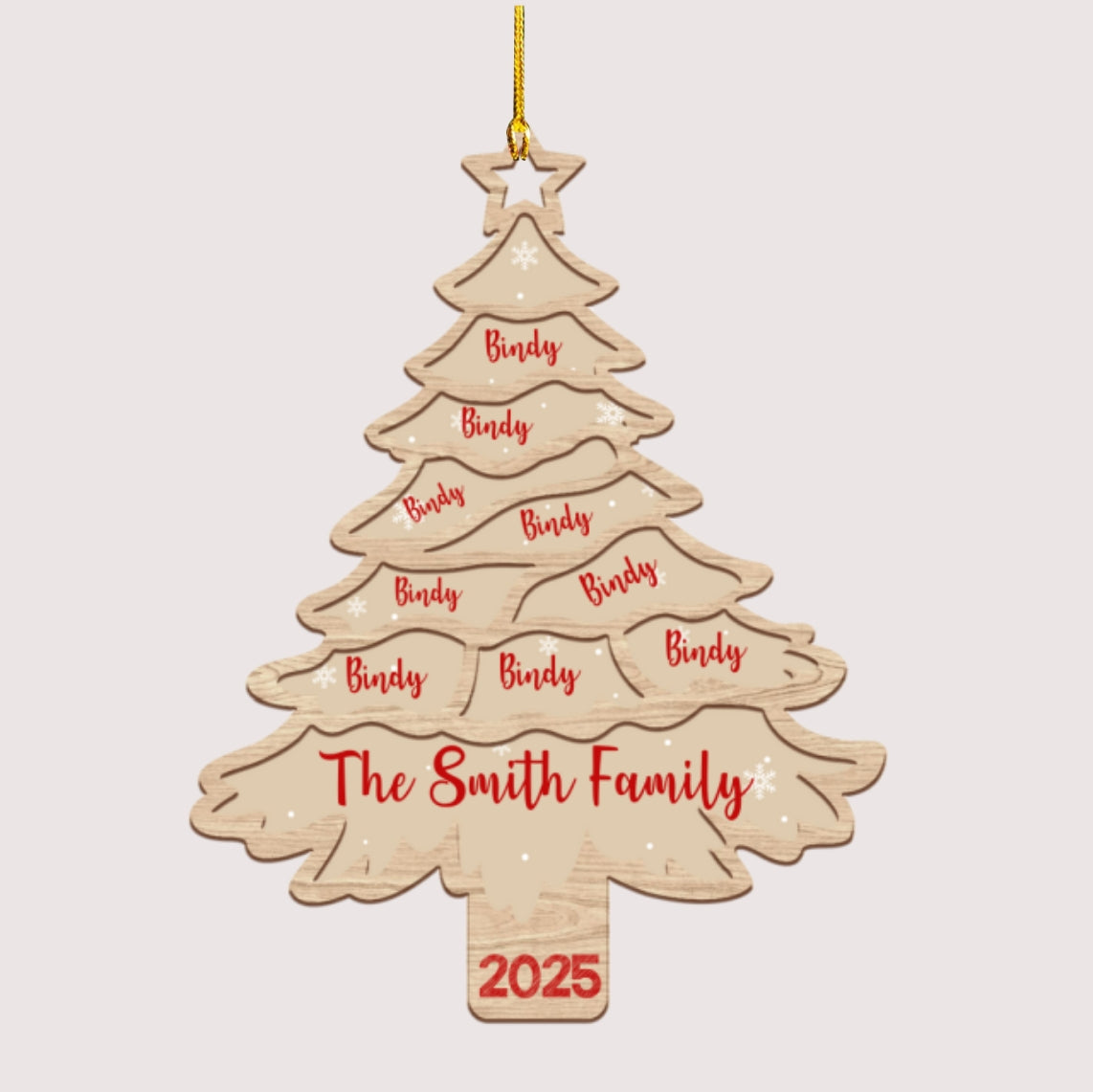 Christmas Tree Family Bestie Custom Names - Personalized Acrylic Ornament