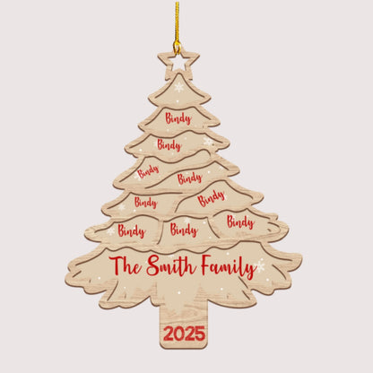 Christmas Tree Family Bestie Custom Names - Personalized Acrylic Ornament