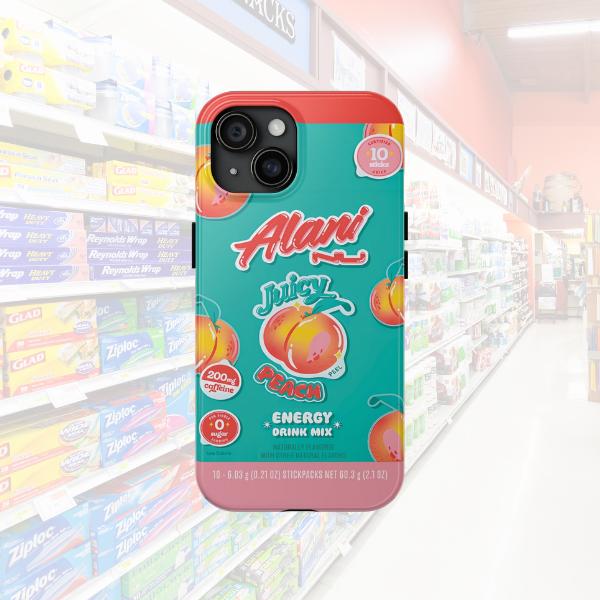 Alani Orange Kiss & Peach Energy Drink Mix Tough Phone Case For iPhone 12 13 14 15 16 Samsung S22 S23 S24 S24.99 Ultra PLus