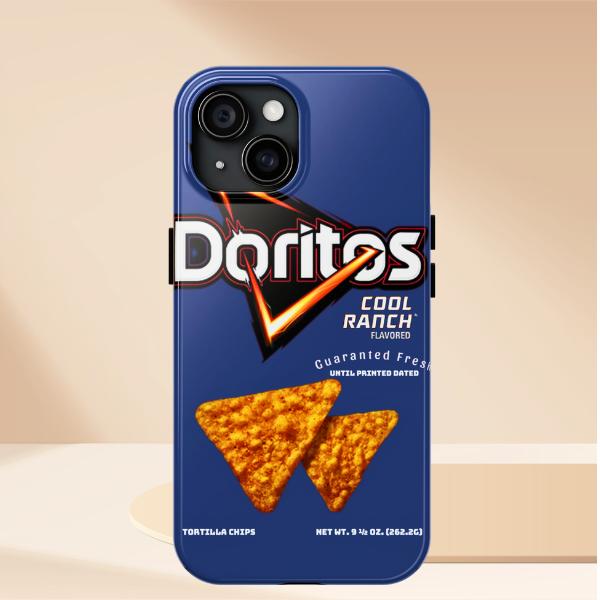 Doritos Spicy Tortilla Chips Tough Phone Case – Funny GenZ Aesthetic Gift for Friends, Protective Cover for iPhone 12 13 14 15 16 Pro Max Plus Samsung S22 S23 S24 S24.99 Ultra Plus