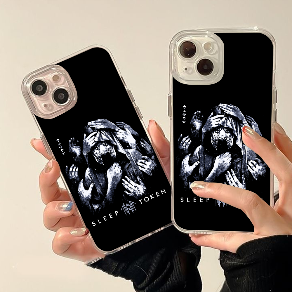 Dark Aesthetic Phone Case – Surreal Gothic Design with Hands & Masked Figure with iPhone 11 12 13 14 15 16 Pro Max