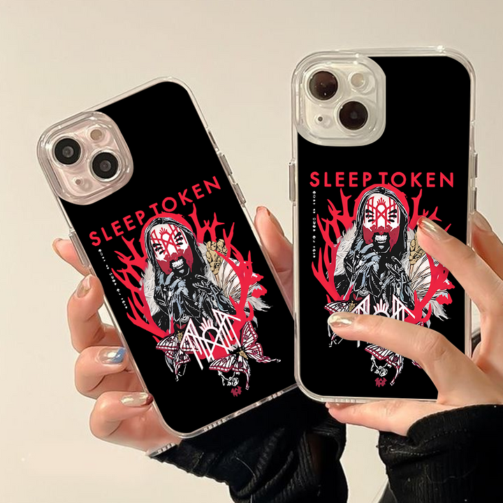 Red Ritual Mask Phone Case – Occult Gothic Totem Aesthetic, Bold Dark Art Cover for iPhone 11 12 13 14 15 16 Pro Max Samsung S22 S23 S24 S24.99 Ultra Plus