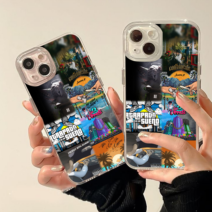 Latino Street Art Album Collage Phone Case, Urban Trap Music Style Cover Compatible with iPhone 11 12 13 14 15 16 Pro Max