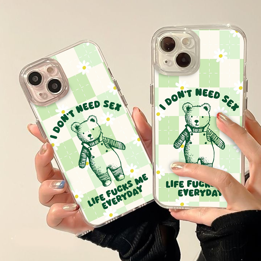 Funny Bear Quote Phone Case, Perfect Girly Gift For Girl From iPhone 16 15 14 13 12 11 X Pro Max Plus Samsung Galaxy S24.99 S24 S23 S22 S21 Ultra Plus