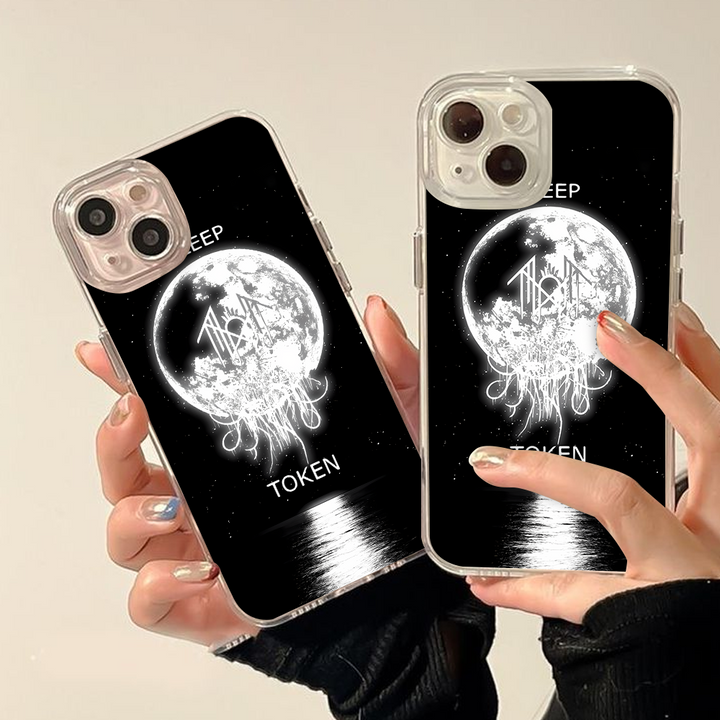 Moonlit Token Phone Case – Dark Aesthetic Full Moon Design Cover for iPhone 11 12 13 14 15 16 Pro Max, Music Fan Gift Idea