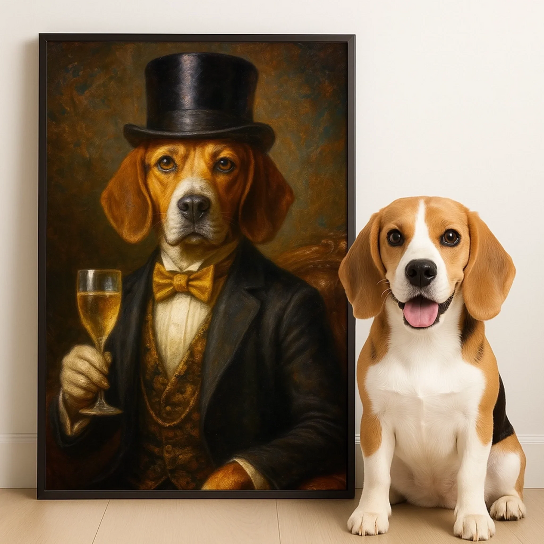 Custom Pet Portrait Vertical Poster – Personalized Gift for Dog & Cat Lovers, Pet Parents – Fine Pet, Finer Style - Poster/Canvas