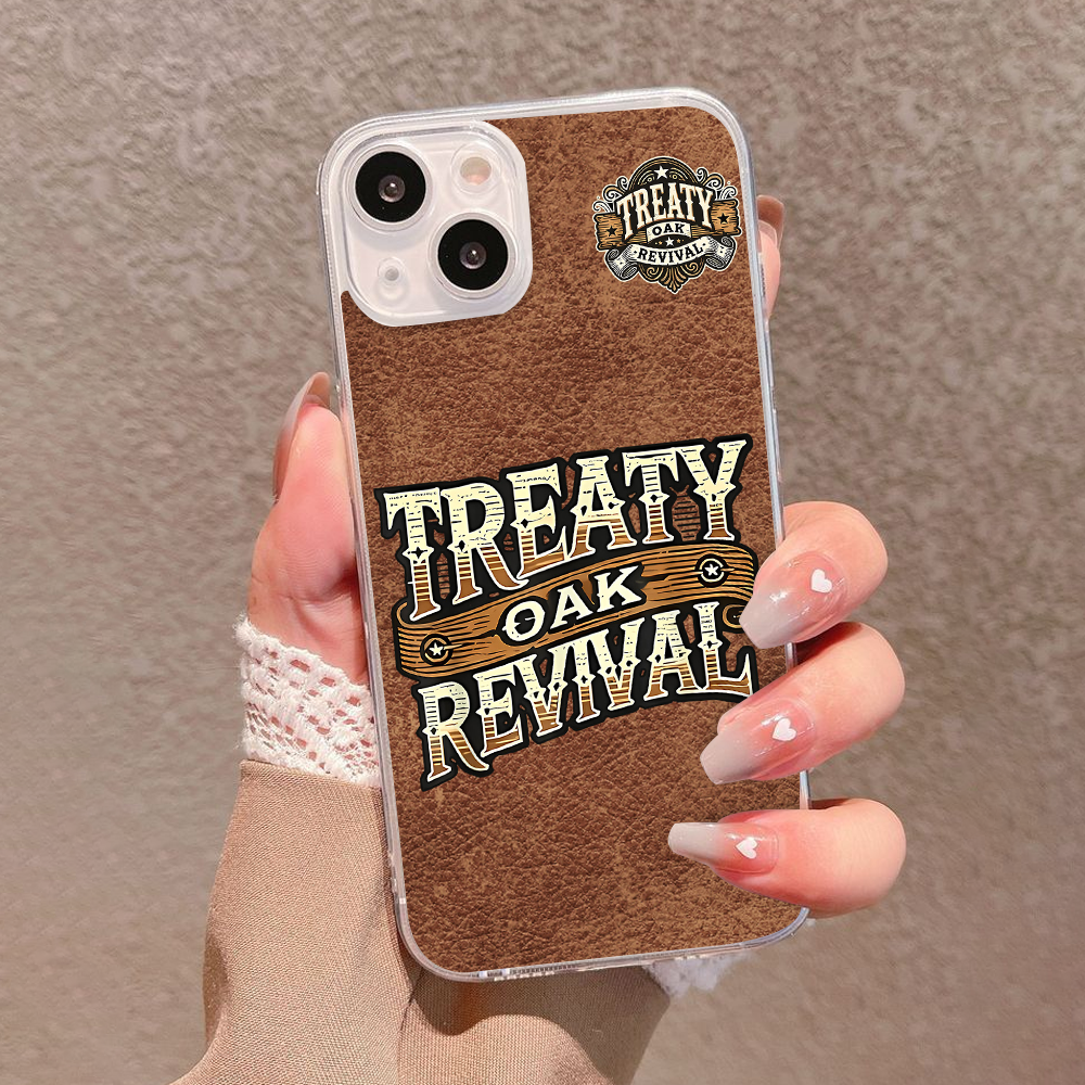 Treaty Oak Revival Phone Case – Country Western Leather Style for iPhone 11 12 13 14 15 16 Pro Max & Samsung