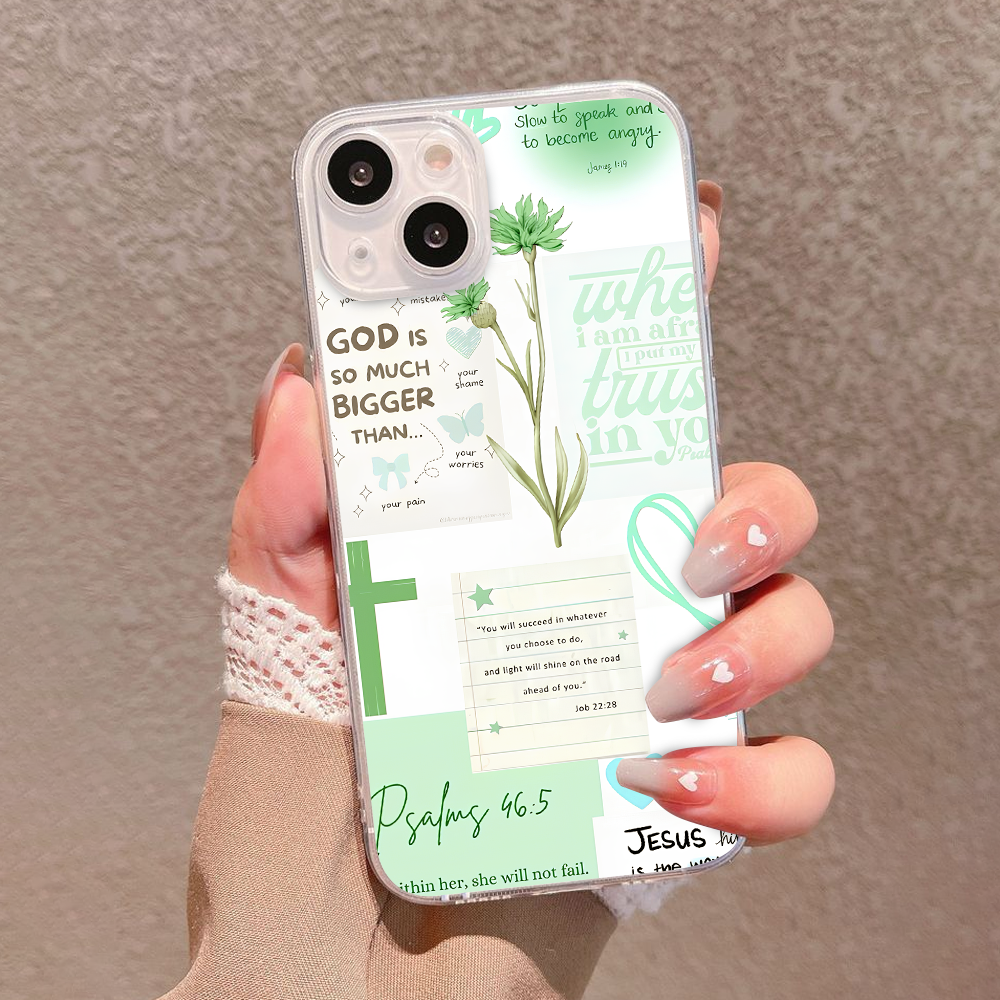 Christian Bible Verse Phone Case – Pastel Scripture Quote iPhone 11 12 13 14 15 16 Pro Max & Samsung