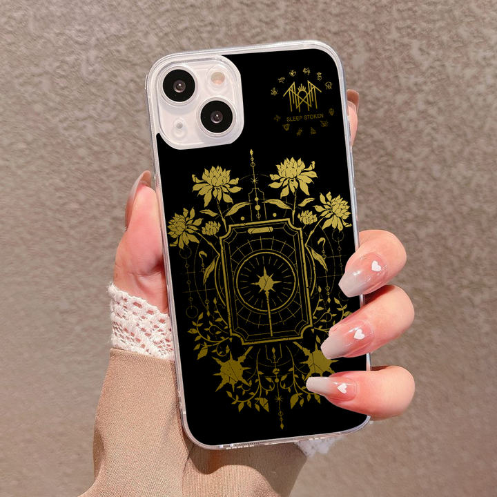 Sleep Token Golden Phone Case – Dark Aesthetic Full Moon Design Cover for iPhone 11 12 13 14 15 16 Pro Max, Music Fan Gift Idea