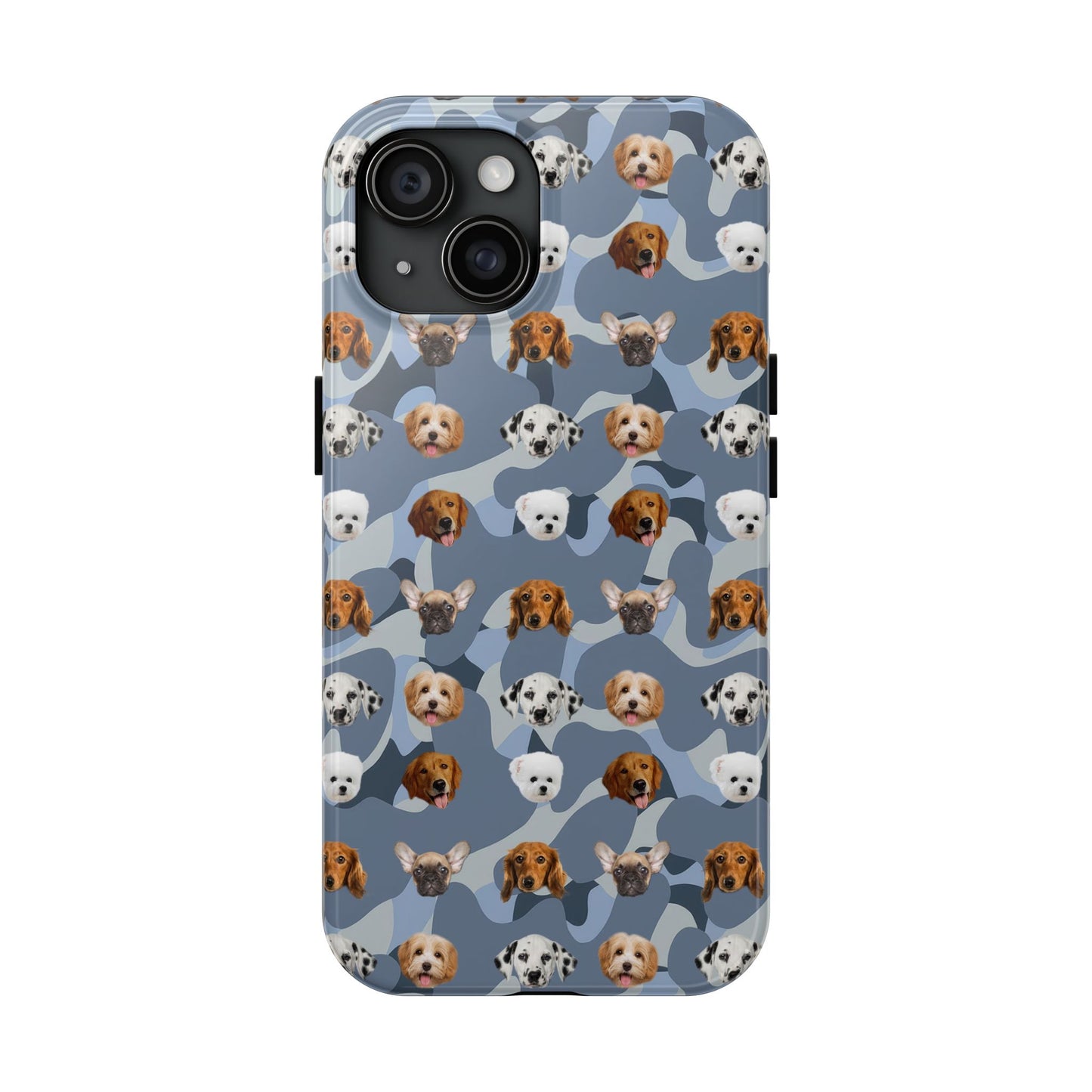 Custom Dog Face Camo Phone Case – Personalized Cute Pet Lover Cover for iPhone