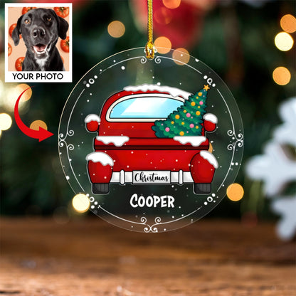 Custom Dog Christmas Ornament – Personalized Pet Photo Decoration