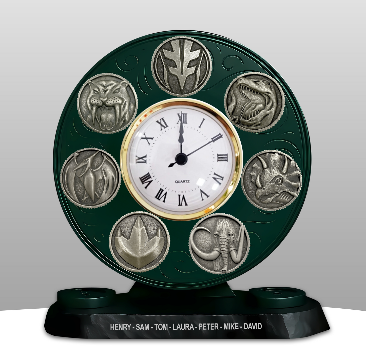 Custom Superhero Family Name Clock – Personalized Acrylic Desk Clock