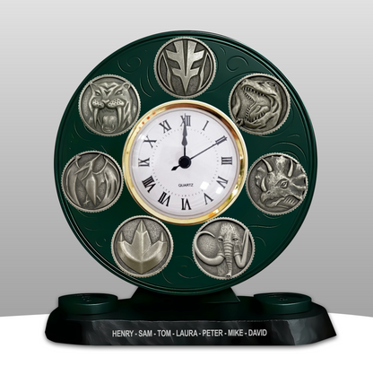 Custom Superhero Family Name Clock – Personalized Acrylic Desk Clock
