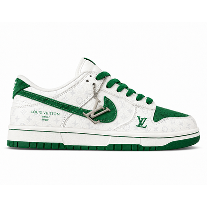 LV x Nike Dunk Low Sneaker White Green