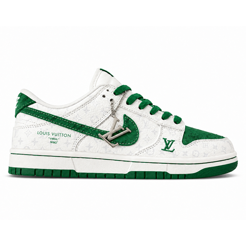LV x Nike Dunk Low Sneaker White Green
