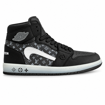 LV x Nike Air Jordan 1 Triple Black Monogram Edition