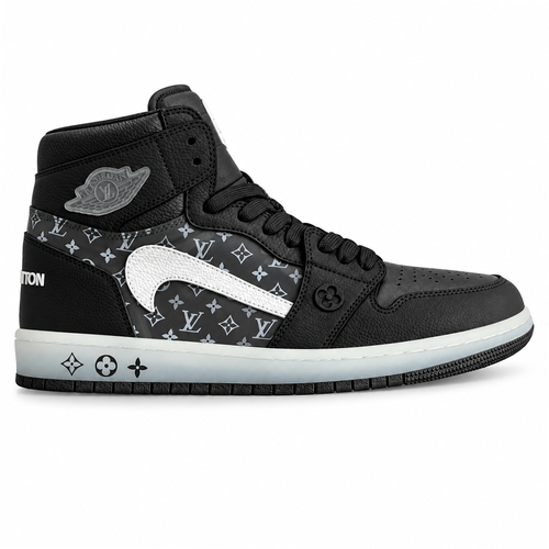 LV x Nike Air Jordan 1 Triple Black Monogram Edition