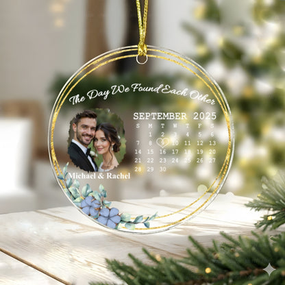  Custom Photo Couple Ornament – Personalized Acrylic  Wedding & Engagement Keepsake Gift