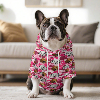 Custom Pet Face Camo Hoodie – Personalized Cute Streetwear Gift for Dog Lovers