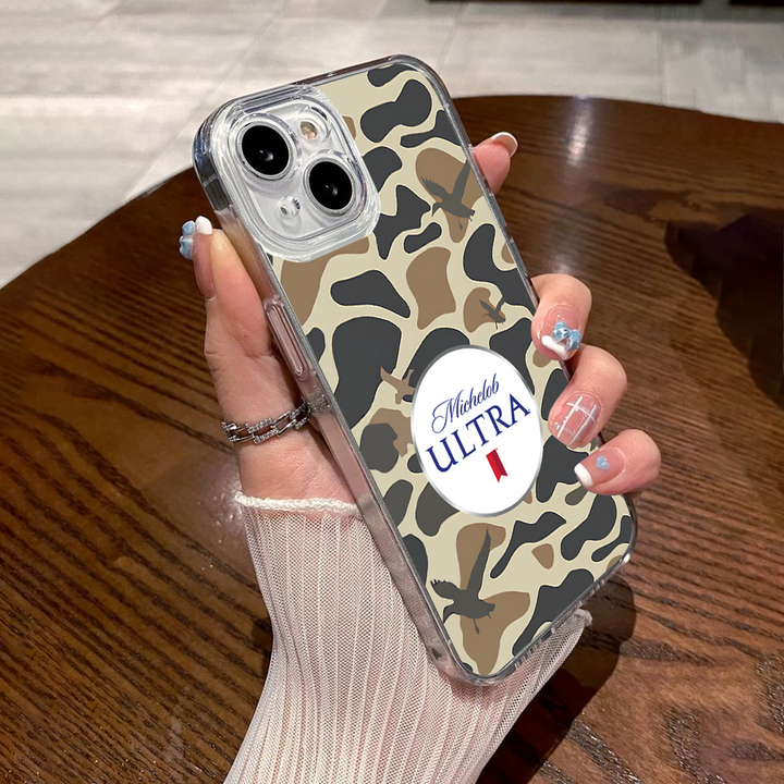 Michelob Ultra Camo Phone Case – Dark Meme Aesthetic Horror Cover for iPhone 11 12 13 14 15 16 Pro Max Samsung S22 S23 S24 S24.99 Ultra Plus
