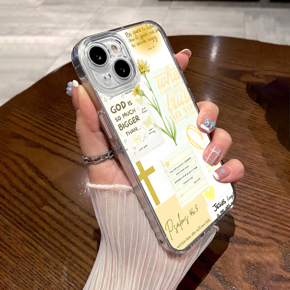 Bible Verse Christian Phone Case – Floral Faith Jesus Quote iPhone 11 12 13 14 15 16 Pro Max & Samsung