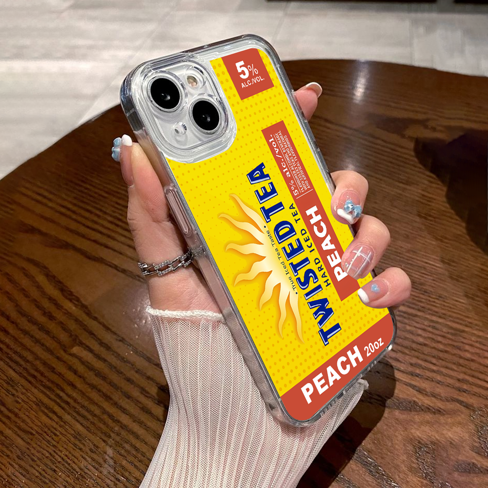 Iced Beverage Can Label Phone Case iPhone X 11 12 13 14 15 16 Pro Max Plus Samsung S22 S23 S24 S24.99 Ultra Plus