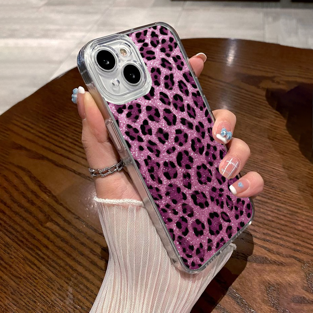 Leopard Print Phone Case Collection – Glittery Pink & Cool Blue