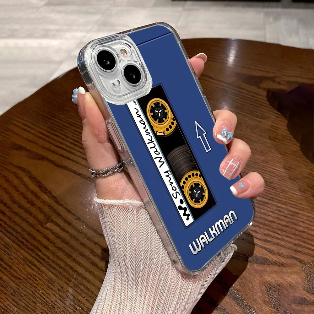 Retro Cassette Tape Phone Case – Classic Sony Walkman Design for iPhone 11 12 13 14 15 16 Pro Max, Music Fan Gift Idea