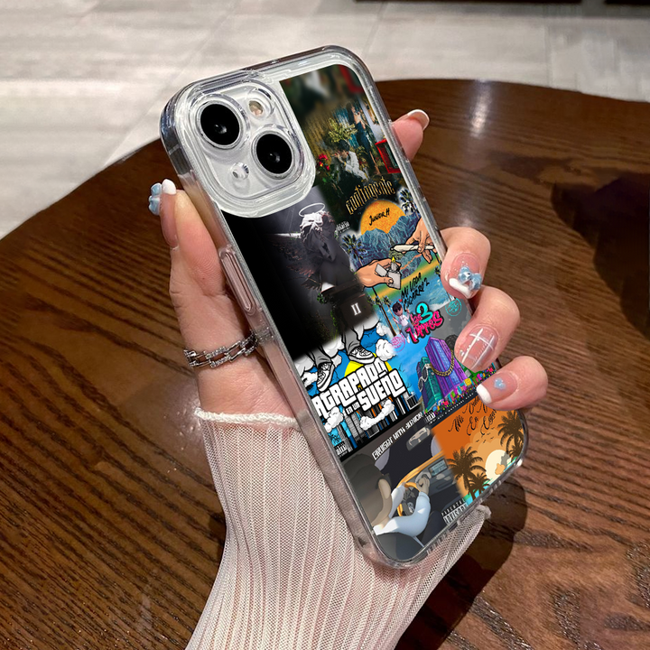 Latino Street Art Album Collage Phone Case, Urban Trap Music Style Cover Compatible with iPhone 11 12 13 14 15 16 Pro Max