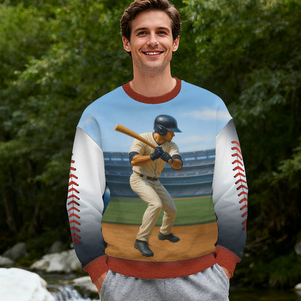Custom Baseball Sweatshirt – Personalized Player Name & Number 3D Stadium Design