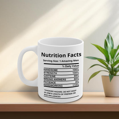 Custom Hubby and Wifey Ceramic Mugs –  Personalized Funny Nutrition Facts Coffee Cup Gift for Couples