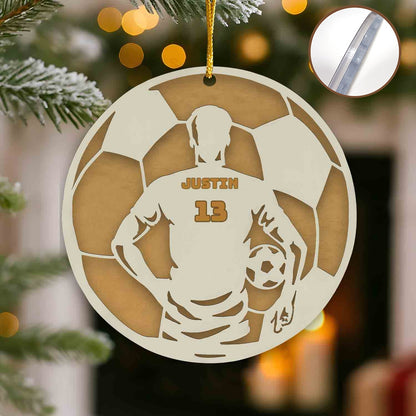 Custom Soccer Ornament – Personalized 2-Layer Acrylic Gift for Players & Fans