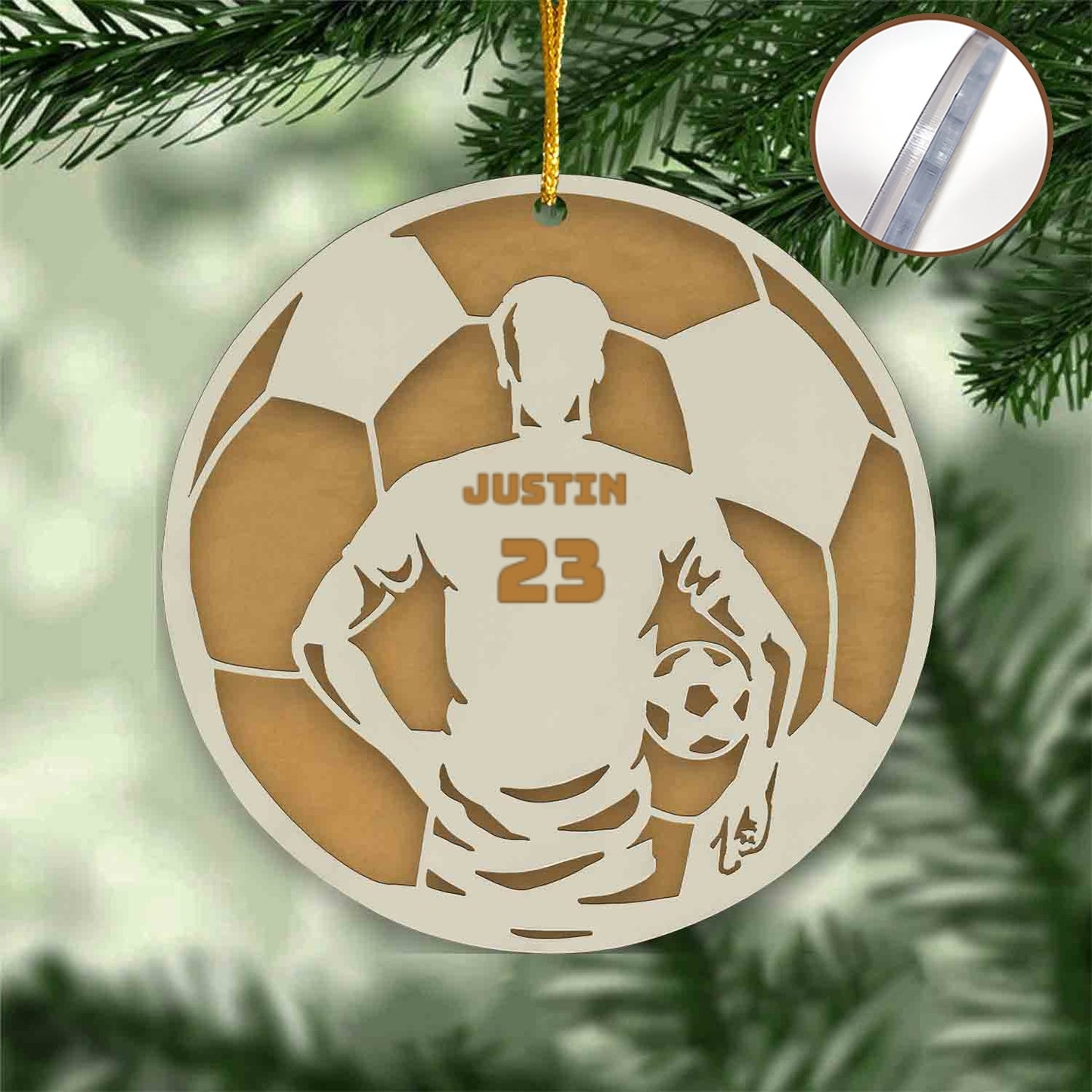 Custom Soccer Ornament – Personalized 2-Layer Acrylic Gift for Players & Fans