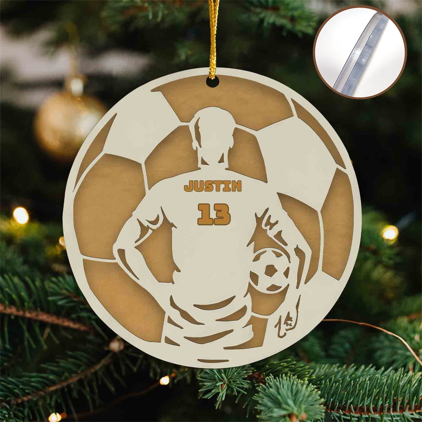 Custom Soccer Ornament – Personalized 2-Layer Acrylic Gift for Players & Fans