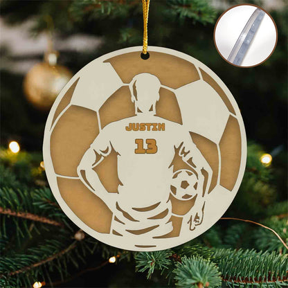 Custom Soccer Ornament – Personalized 2-Layer Acrylic Gift for Players & Fans