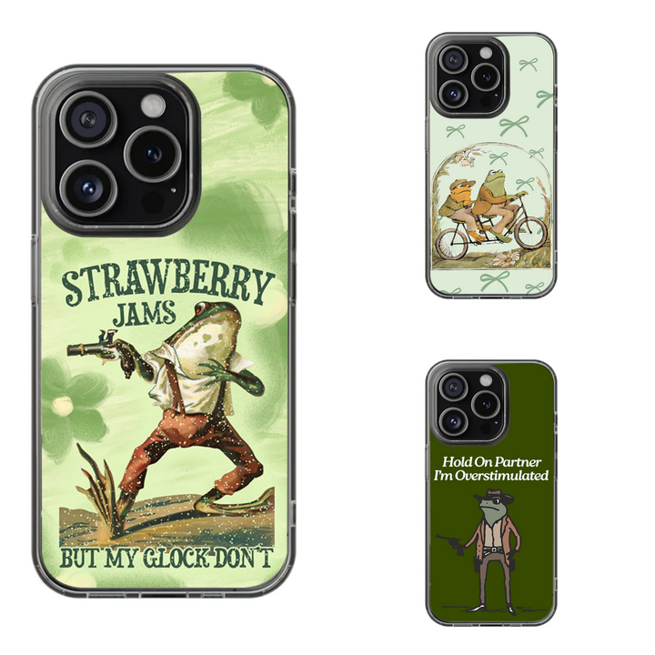 Strawberry Frog Meme Phone Case, Perfect Girly Gift For Girl From iPhone 16 15 14 13 12 11 X Pro Max Plus Samsung Galaxy S24.99 S24 S23 S22 S21 Ultra Plus