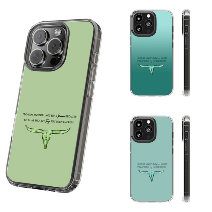 Green Western Skull Quote Phone Case, Perfect Girly Gift For Girl From iPhone 16 15 14 13 12 11 X Pro Max Plus Samsung Galaxy S24.99 S24 S23 S22 S21 Ultra Plus