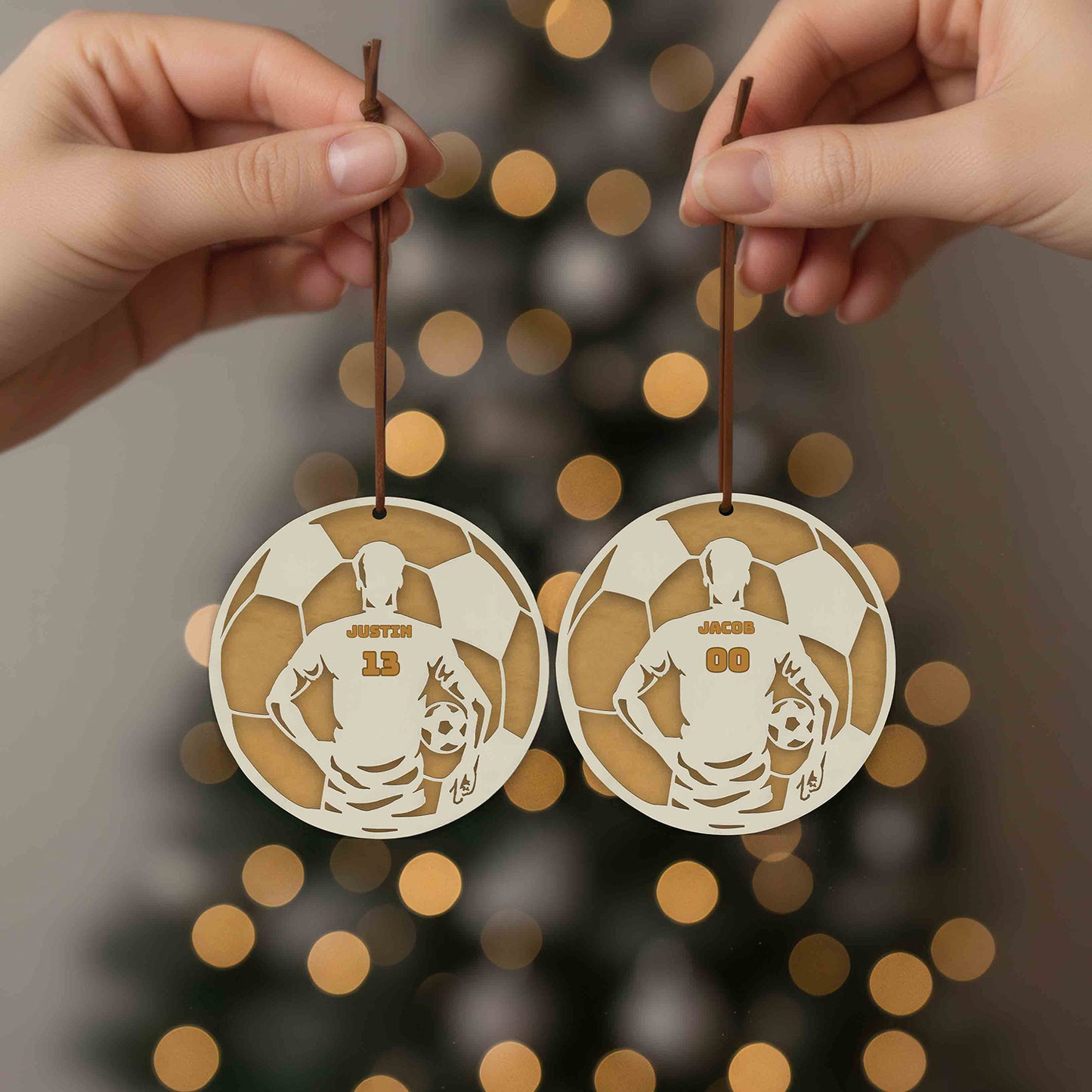 Custom Soccer Ornament – Personalized 2-Layer Acrylic Gift for Players & Fans