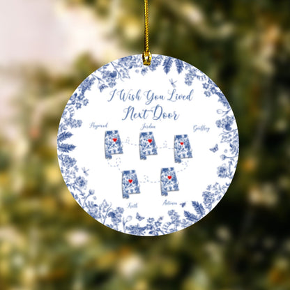 Custom Long-Distance State Ornament – Personalized Map Ornament with Names – Friendship or Family Christmas Gift