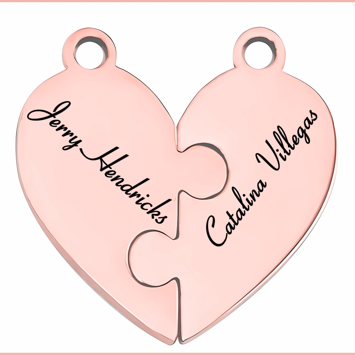 Family & Friendship Heart Puzzle Necklace – Personalized Name Pendant Set