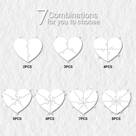 Family & Friendship Heart Puzzle Necklace – Personalized Name Pendant Set