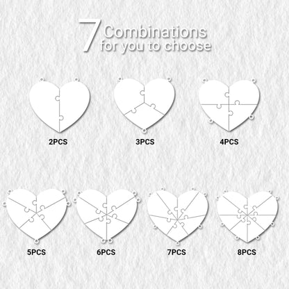 Family & Friendship Heart Puzzle Necklace – Personalized Name Pendant Set