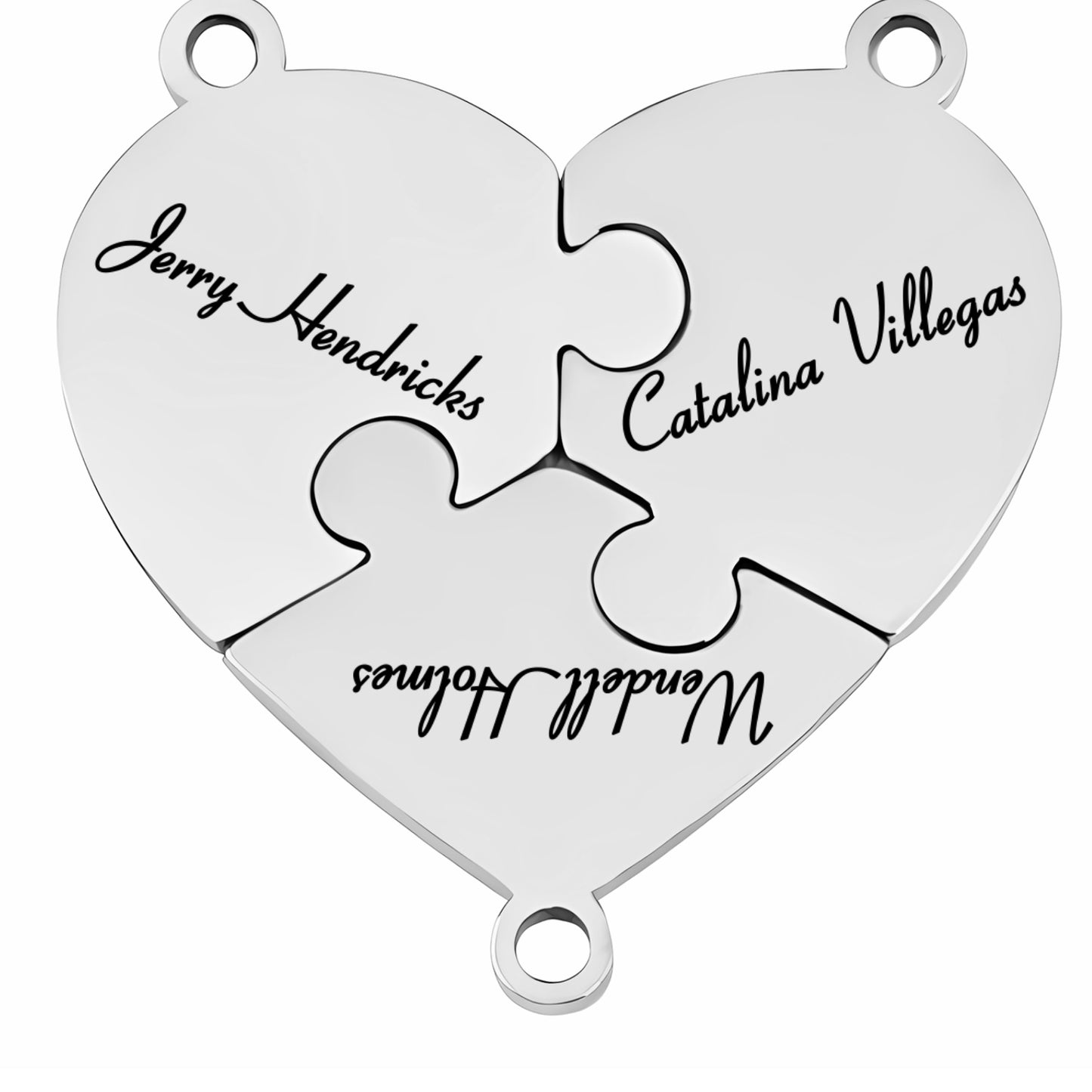 Family & Friendship Heart Puzzle Necklace – Personalized Name Pendant Set