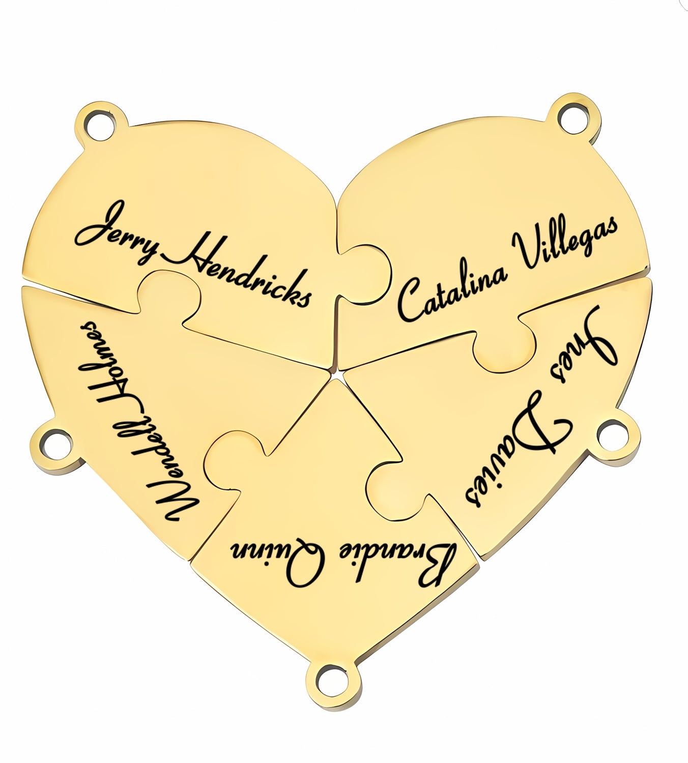 Family & Friendship Heart Puzzle Necklace – Personalized Name Pendant Set