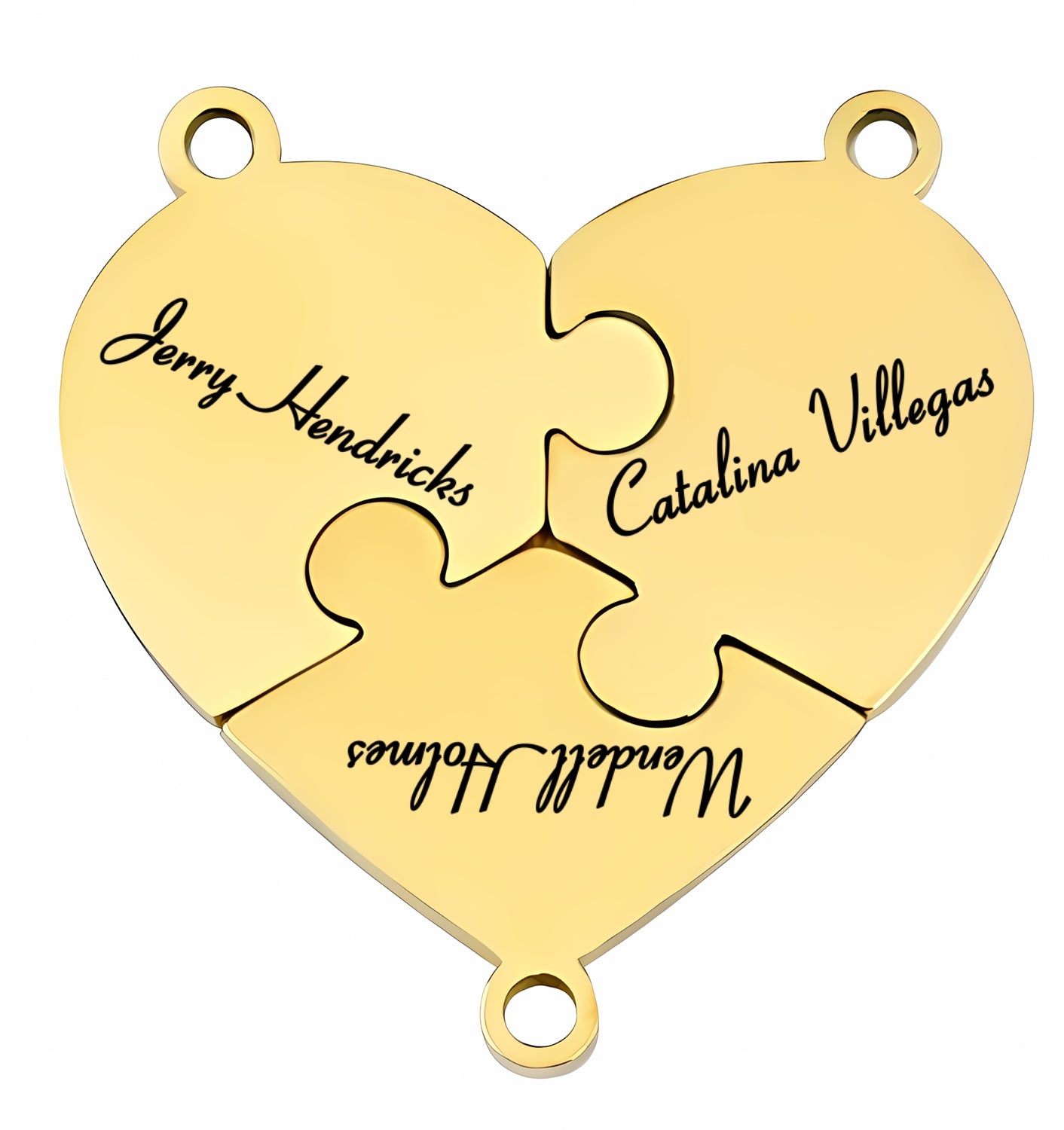 Family & Friendship Heart Puzzle Necklace – Personalized Name Pendant Set